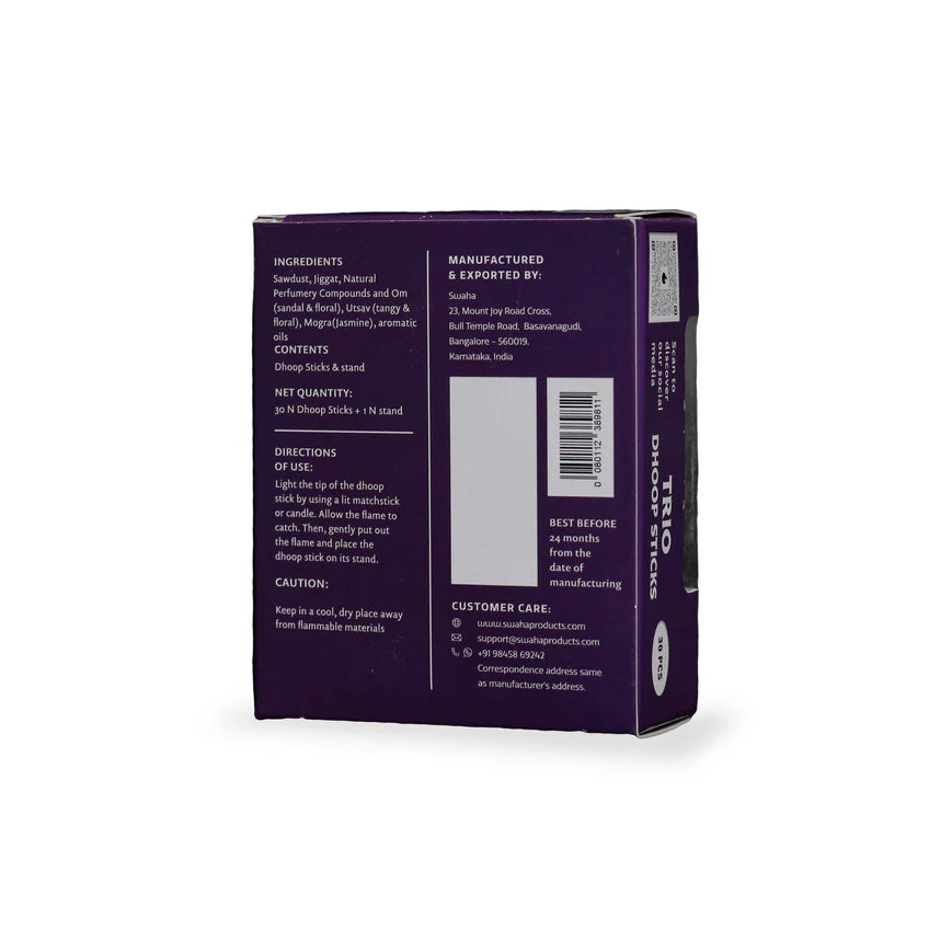 Three-In-One Dhoop Stick Set with Herbal Fragrance