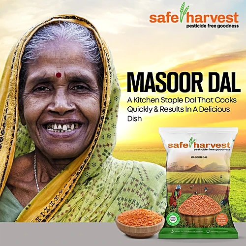 Top view of whole black masoor lentils on wooden background