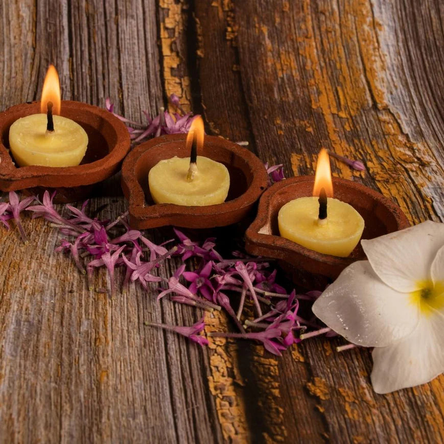Swaha Cow Ghee Diya – 100 Pcs | 30-Minute Burn | Pure Ghee Diyas for Pooja & Aarti | By Sutrakart