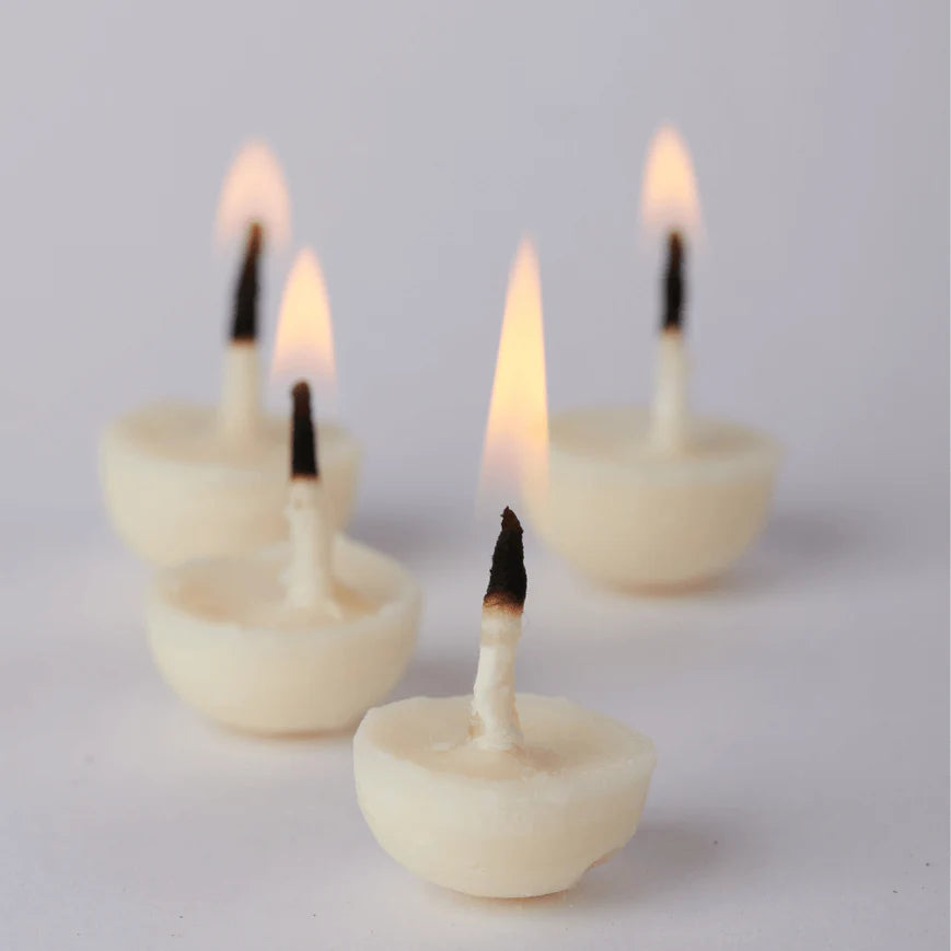 Vanaspati Ghee Diyas by Swaha in Temple Setup