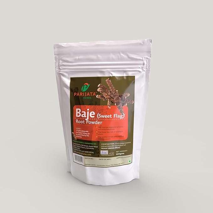 Parijata Herbs Baje (Sweet Flag) Root Powder packaging.