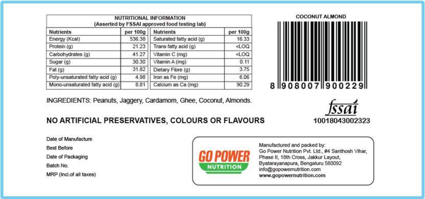 Happy Bar – Coconut Almond Protein Energy Bar