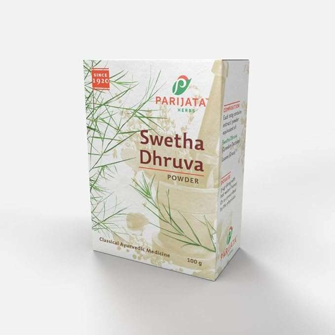 Parijata Herbs Garike Powder packaging with Dhurva Grass design.