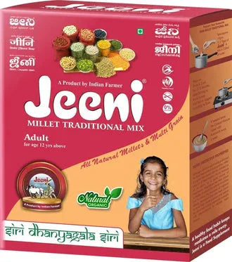 Jeeni Traditional Mix Adult 500g box – Pure, nutritious millet grains by Sutrakart.