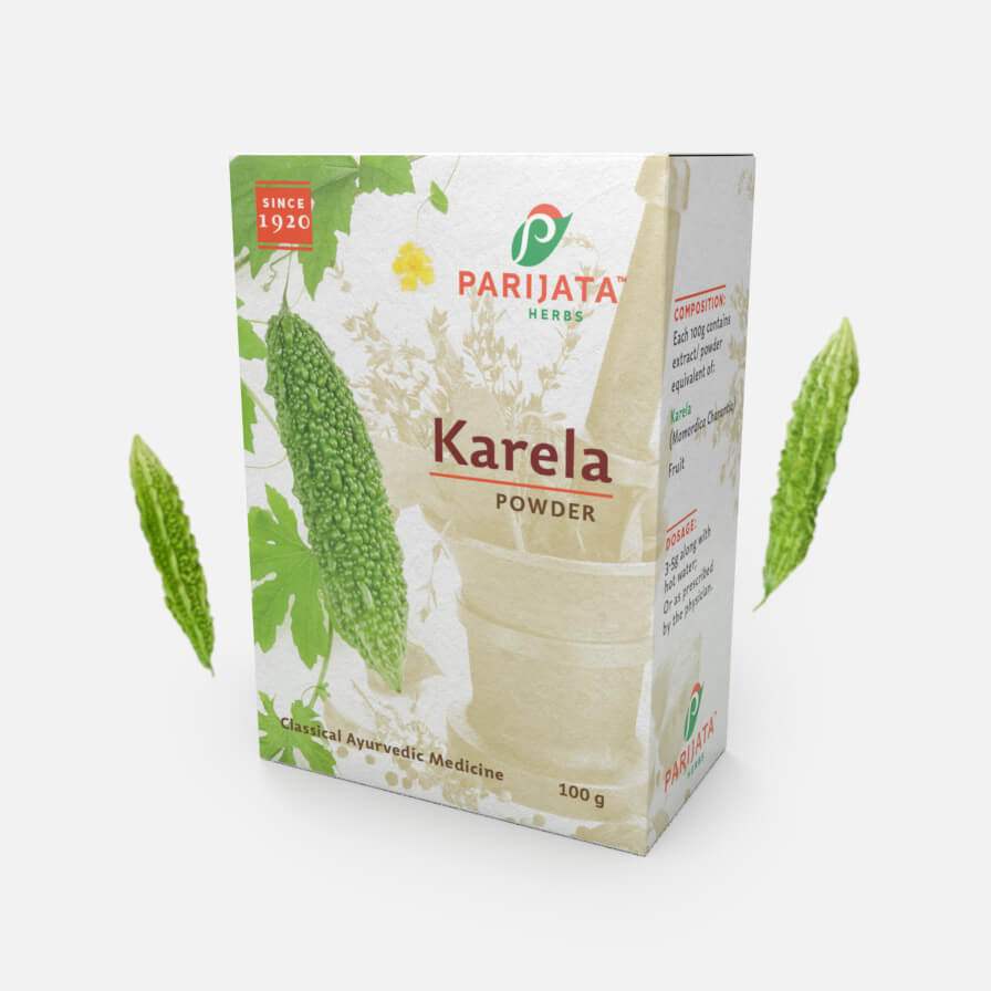 Parijata Karela Powder packaging for Bitter Melon Powder – Natural Wellness Boost.