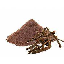 Parijata Herbs Manjistha Root Powder for Ayurvedic blood purification and skin care.
