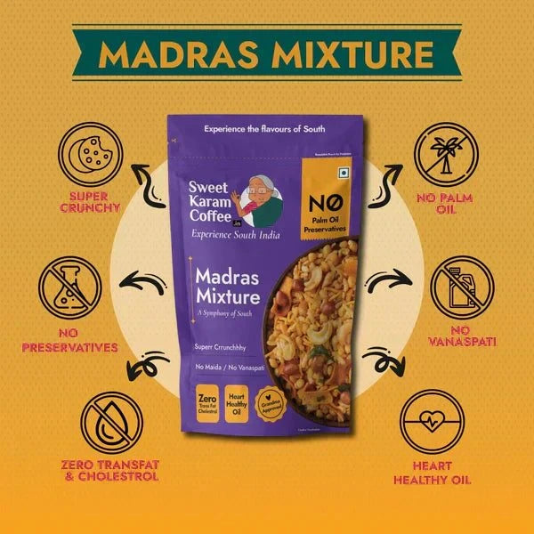 Sweet Karam Coffee Madras Mixture - 95g | Crunchy & Spicy South Indian Mix