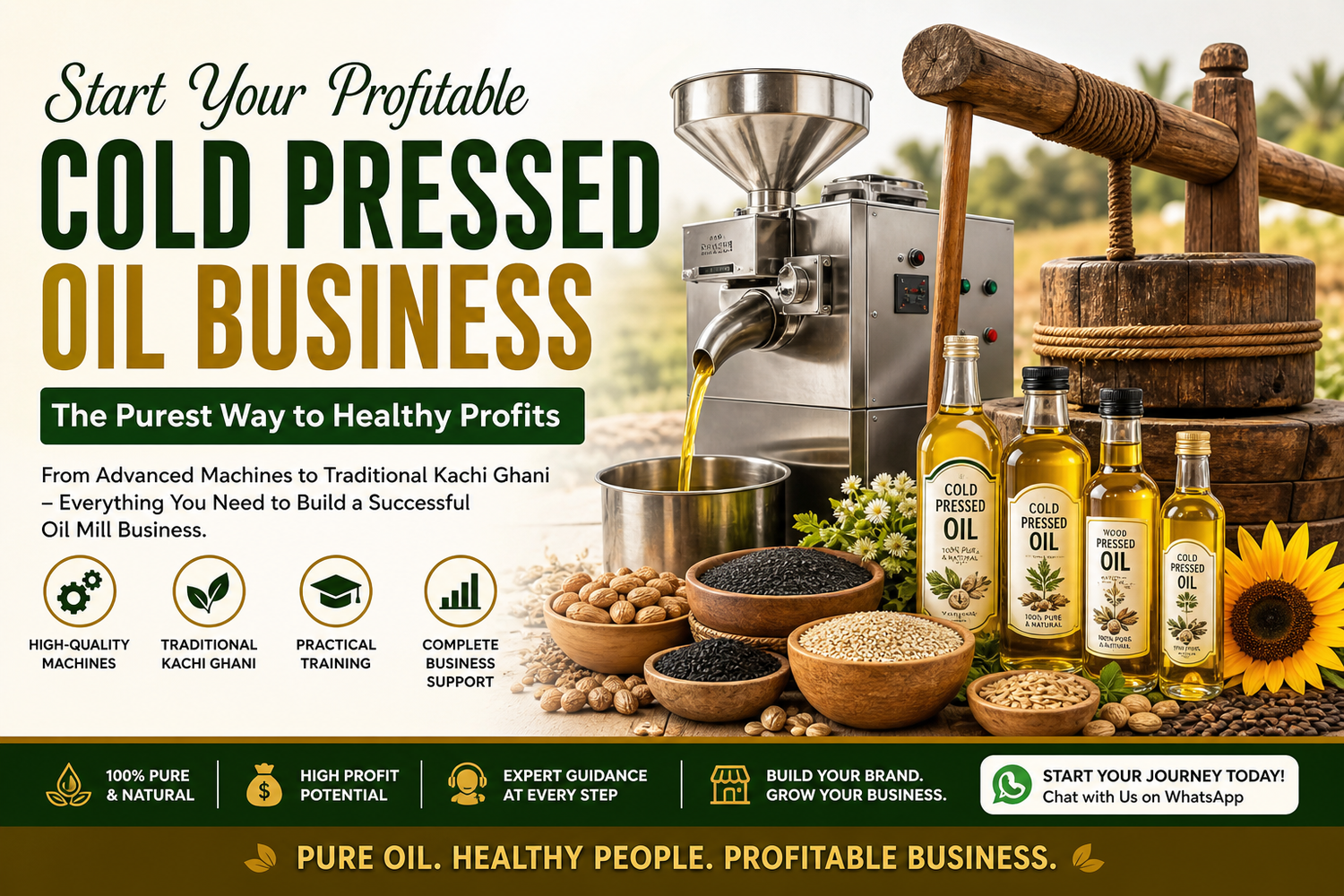 Cold Pressed Oil Machine / Business in India – Training, Cost, Setup