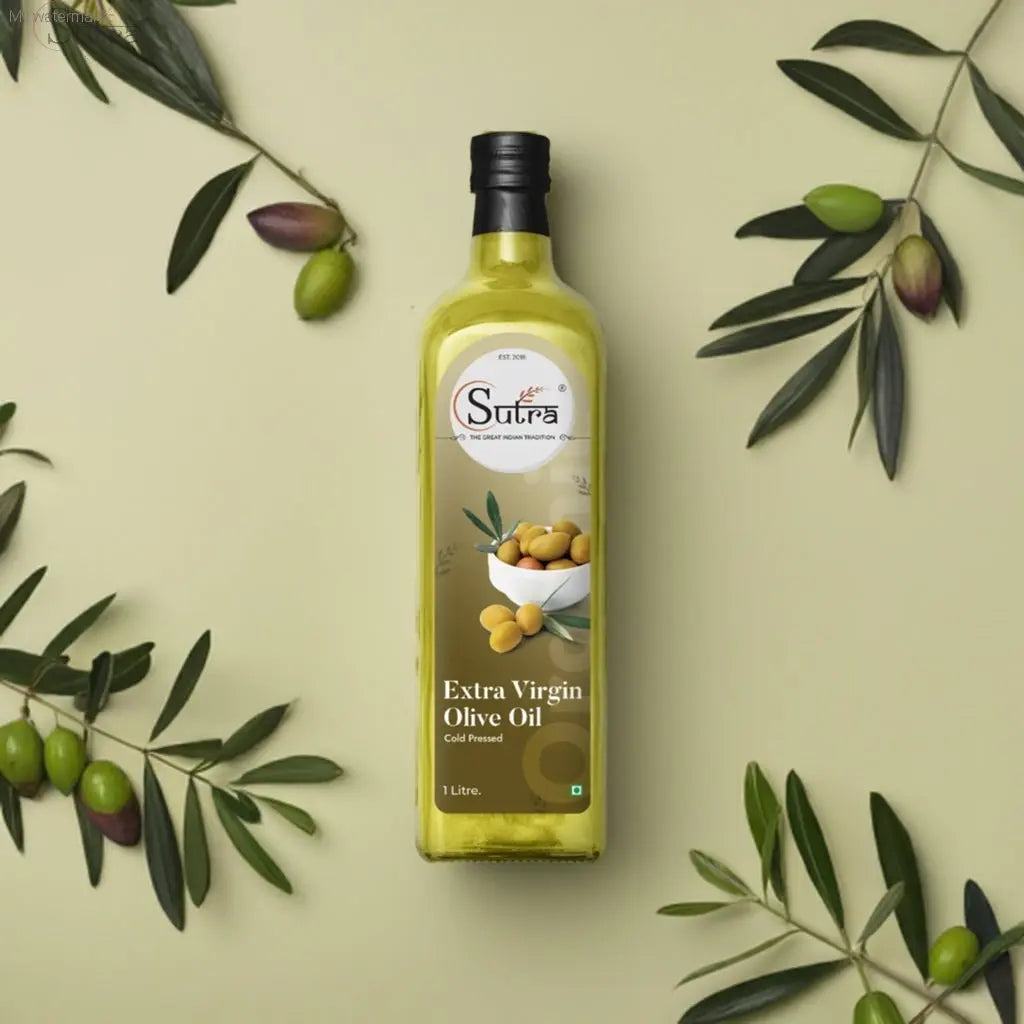Cold Pressed Extra Virgin Olive Oil Bottle - 100% Pure & Organic