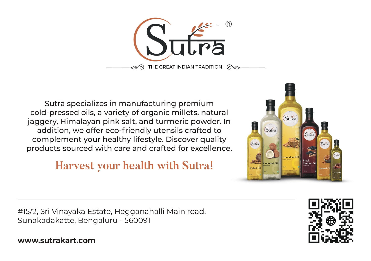 Explore Natural Cold-Pressed Oils & Organic Groceries at Sutrakart SUTRA