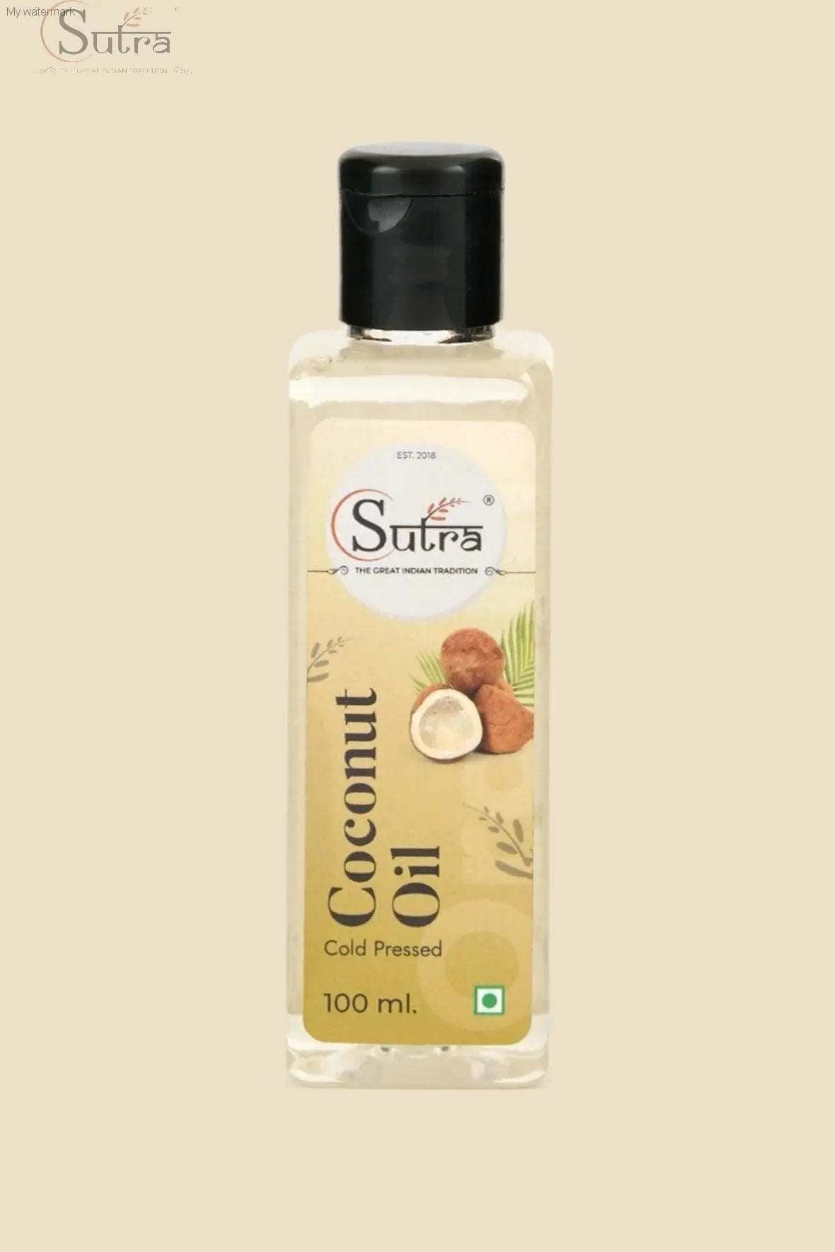 100ml cold pressed coconut oil bottle – virgin, unrefined, natural