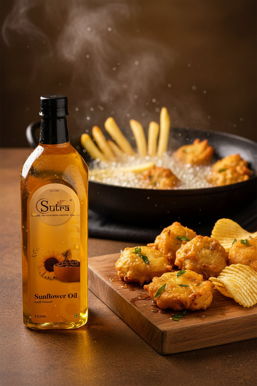 Sunflower oil used for cooking
