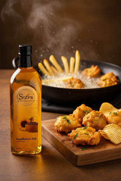 Sunflower oil used for cooking