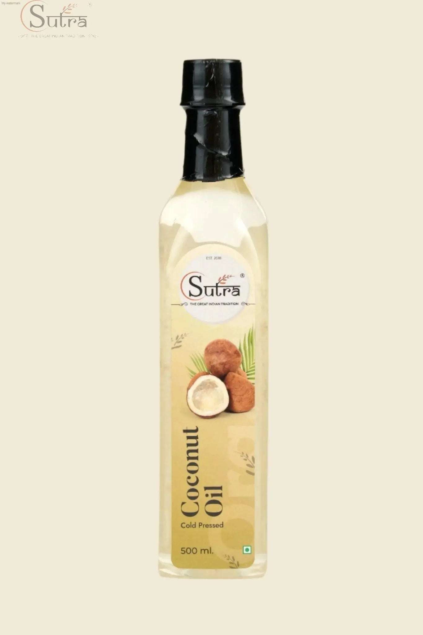  500ml wood pressed coconut oil bottle – healthy edible oil