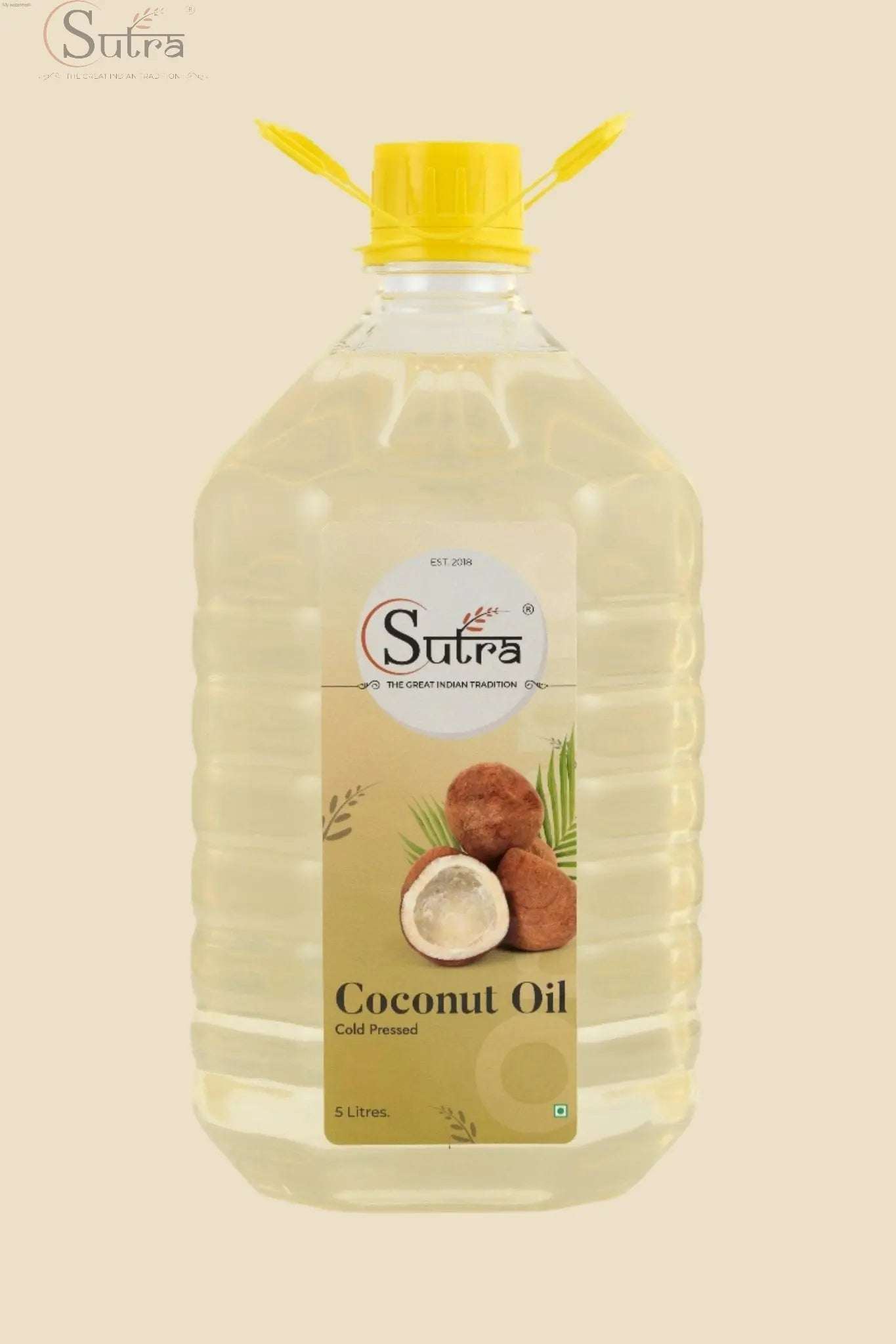 5L tin of cold pressed coconut oil – organic, chemical-free