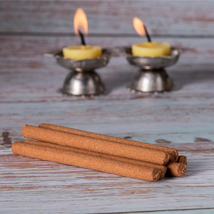 Burning Om Dhoop in Traditional Brass Holder