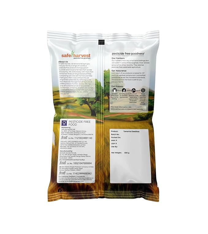 Close-up of Safe Harvest Pesticide Free Tamarind pulp 