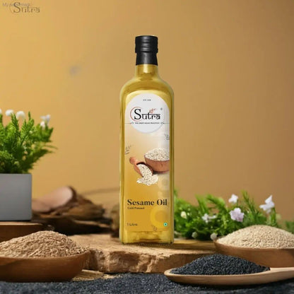 Cold Pressed White Sesame Oil Bottle – Sutrakart