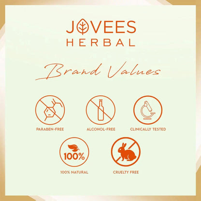 Jovees Henna & Ginseng Anti Hair Loss Shampoo packaging with brand values: paraben-free, alcohol-free, clinically tested, 100% natural, cruelty-free.