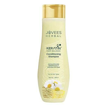 Jovees Herbal Keratin Conditioning Shampoo with Aloe Vera and Tea Tree Oil for natural hair care.