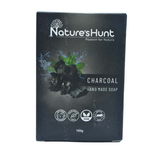 Natures Hunt Handmade Charcoal Soap Front View