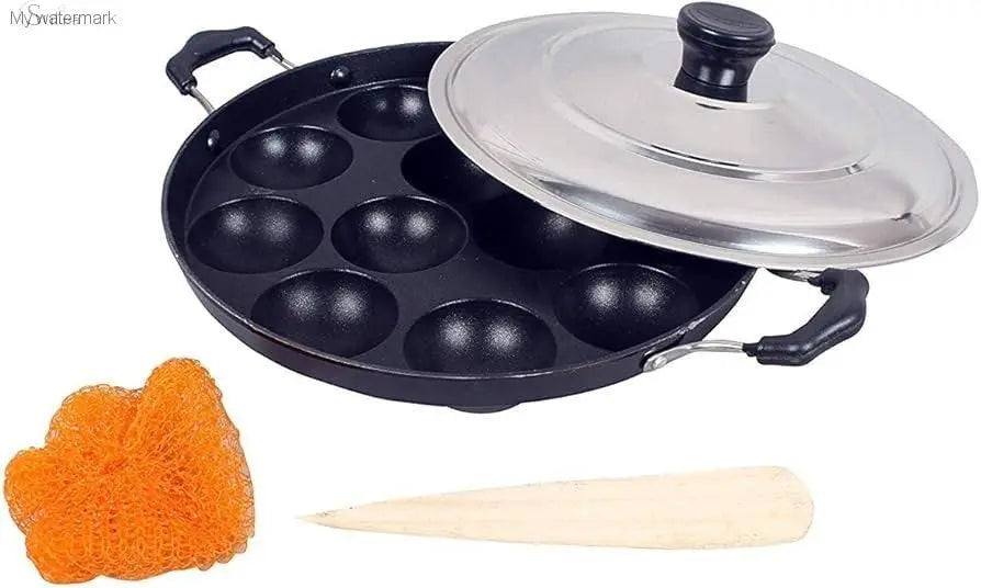 Paddu Pan with Steel Handle – Durable & Easy-to-Use Cookware