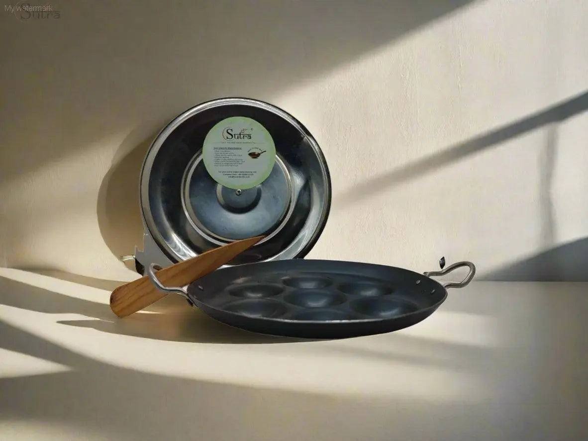 Paddu Pan with Steel Handle – Durable & Easy-to-Use Cookware