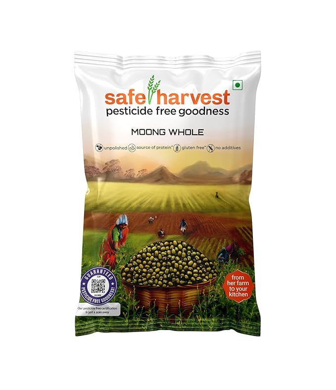 Safe Harvest Moong Whole 1kg Front Pack