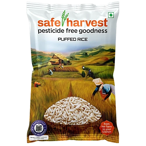 Safe Harvest Pesticide Free Puffed Rice 500g pack with eco-label 