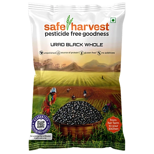 Safe Harvest Pesticide Free Urad Black Whole 500g pack