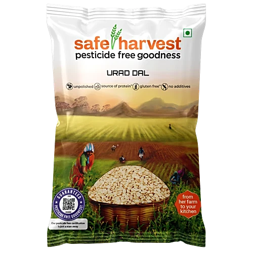 Safe Harvest Pesticide Free Urad Dal 1kg Front View 