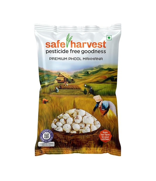 Safe Harvest Phool Makhana 190g pack – pesticide-free fox nuts 