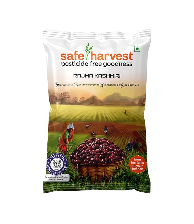 Safe Harvest Rajma Kashmiri 500g pack – pesticide-free red kidney beans 