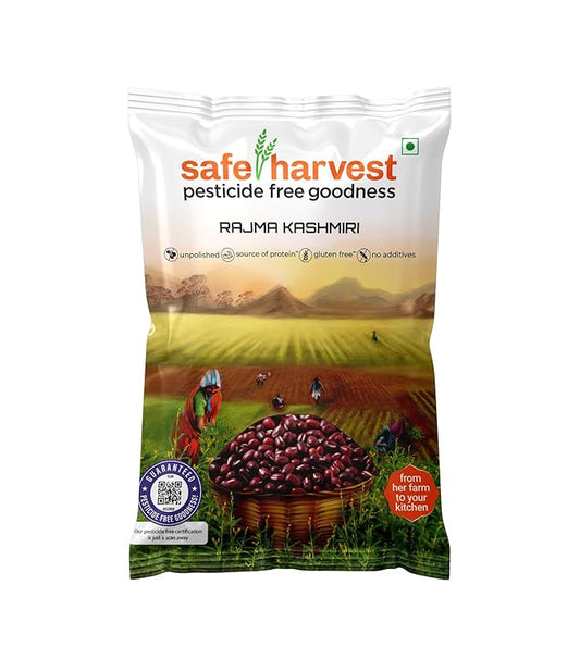 Safe Harvest Rajma Kashmiri 500g pack – pesticide-free red kidney beans 