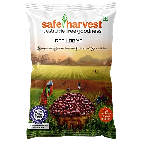Safe Harvest Red Lobiya 500g pack – clean and pesticide-free beans