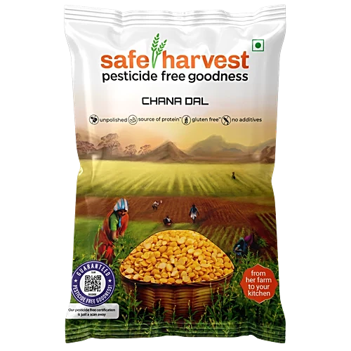 Safe Harvest Roasted Chana Dal 500g pack – healthy and crunchy