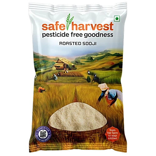 Safe Harvest Roasted Sooji 500g pack – natural and pesticide-free