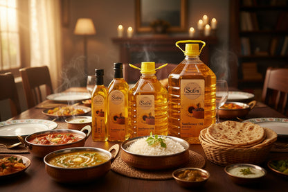 Cold pressed Sunflower Oil used make many dishes