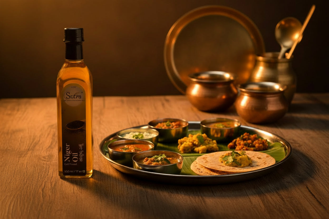 Bottle of Sutra Niger Oil for Healthy lifestyle