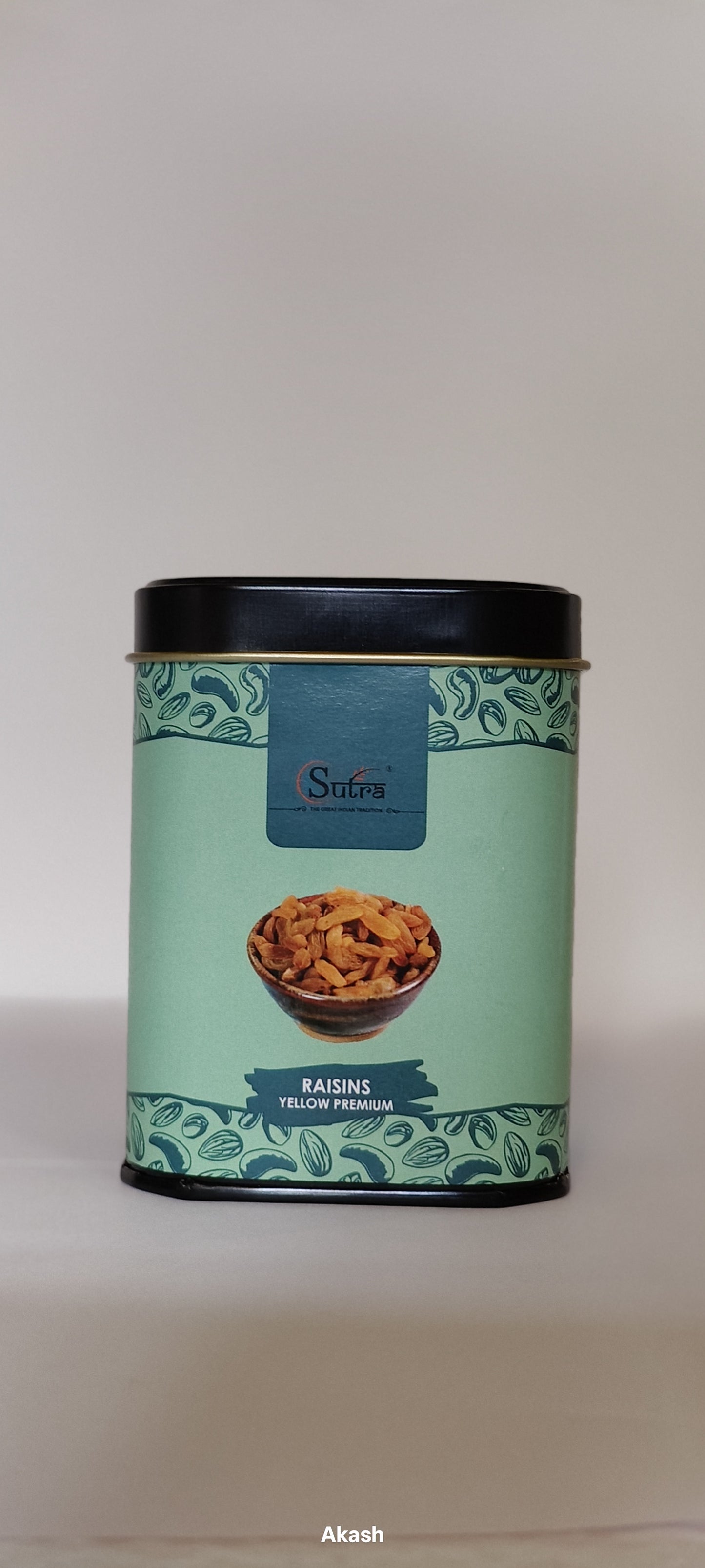 Sutra Golden Yellow Raisins | Premium Kishmish in Tin | Fresh, Natural & Nutritious Dry Fruits | 75g Pack