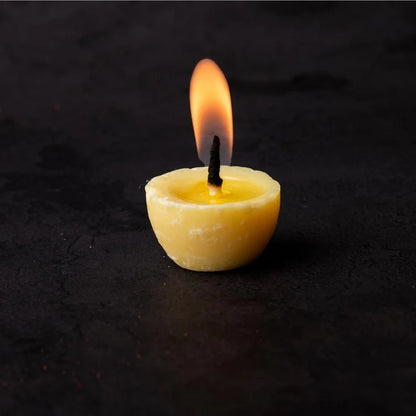 Swaha 60 Pure Cow Ghee Diyas Burning Brightly in Temple Decor