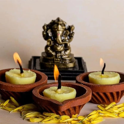 Swaha Cow Ghee Diya 30 Pcs 1 Hour Burn Pack Front View