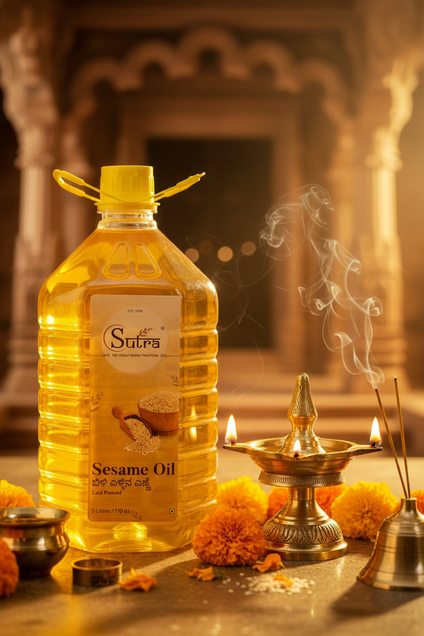 Bottle 5 Liters White Sesame Oil for temple spiritual uses