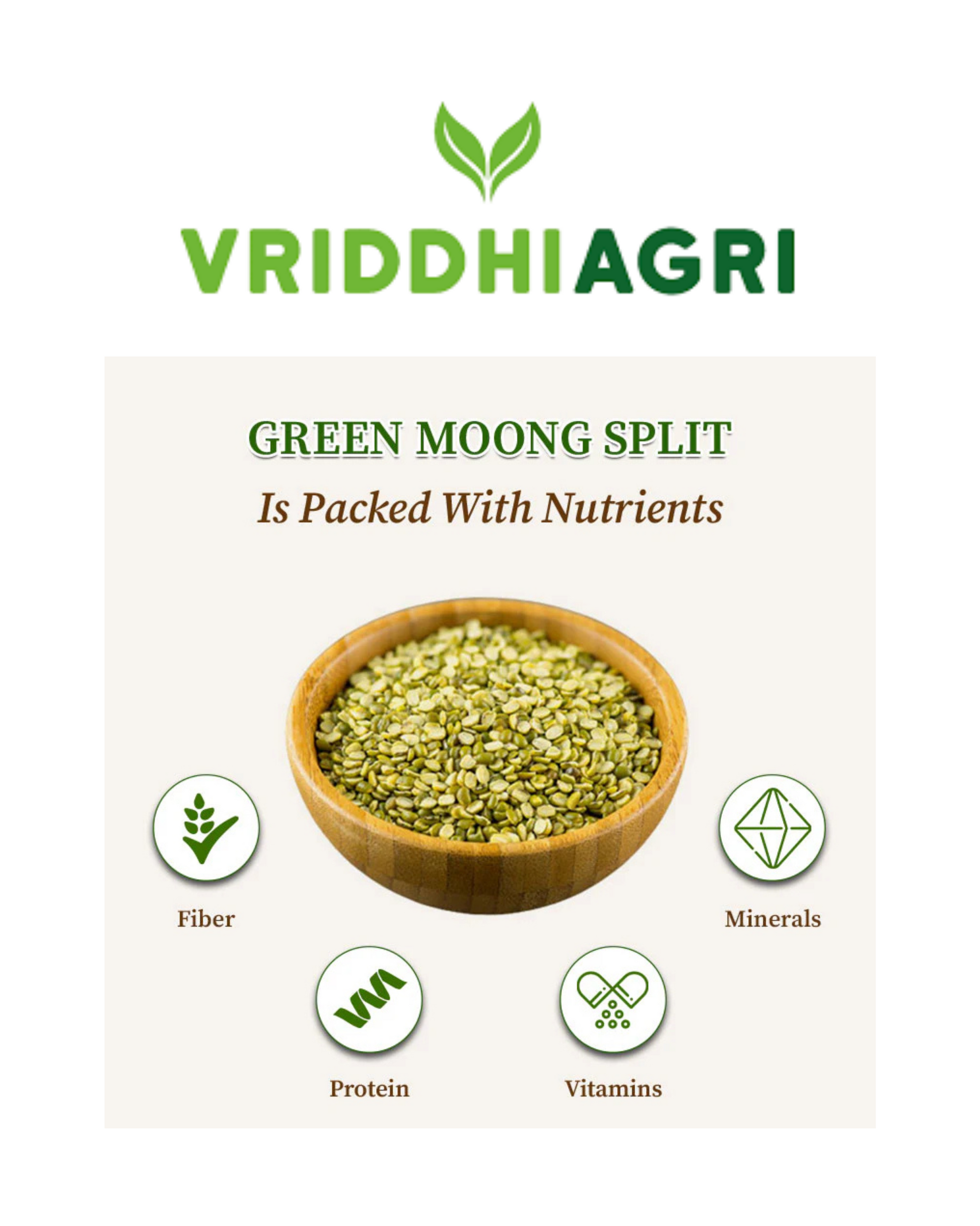 Vriddhi Organic Green Gram Split – 500g | High-Protein & Easy to Digest Vriddhi