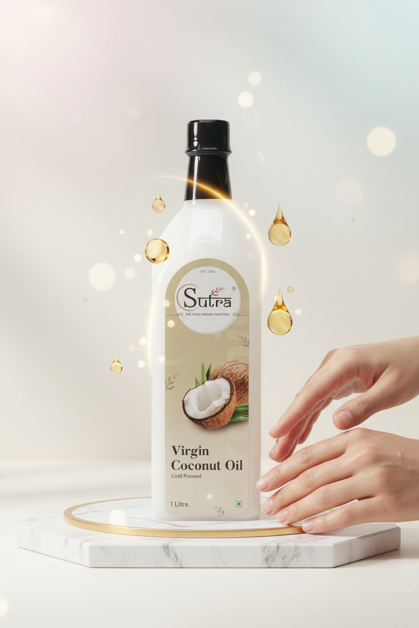 Bottle of Sutra Virgin Coconut Oil of 1Liter volume