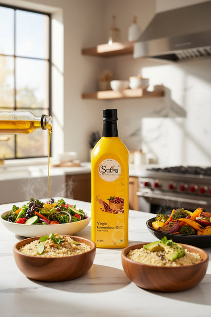 Wood Pressed Groundnut Oil Bottle