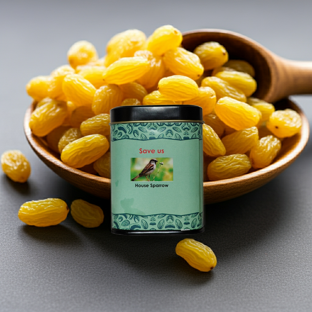 Sutra Golden Yellow Raisins | Premium Kishmish in Tin | Fresh, Natural & Nutritious Dry Fruits | 75g Pack